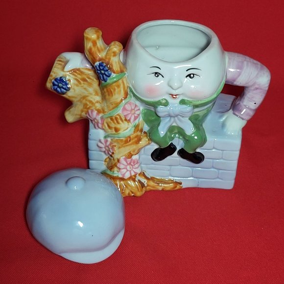 Vintage Feitx Humpty Dumpty Sitting On  Wall Decorative Porcelain Teapot - Picture 6 of 14
